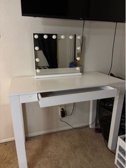 Vanity mirror and desk