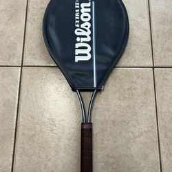 Vintage Wilson EXTRA II Largehead 4-3/8” Aluminum Metal Tennis Racquet w/ Cover