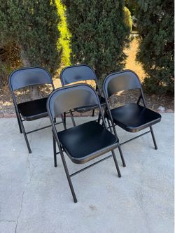 (14) Mainstays Matte Black Folding Chairs