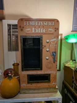 Pumpkin Spice Latte Display Cabinet Vending Fall
