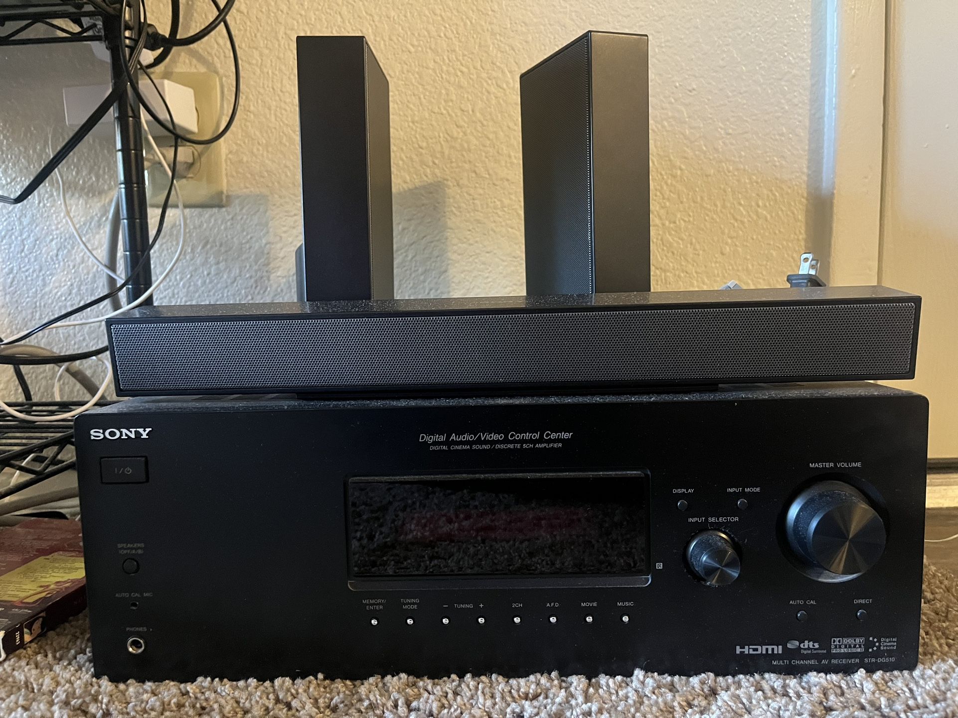 SONY AV Receiver & Bookshelf Speakers