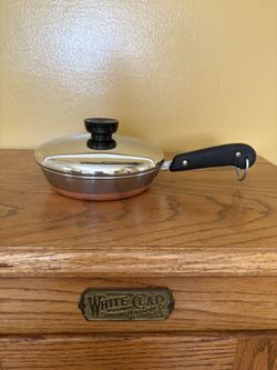 Vintage 6.25” Revere Ware Copper Bottom Skillet With Lid.     P