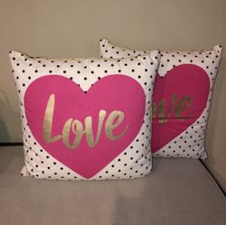 Valentines Throw Pillows New $18 EACH
