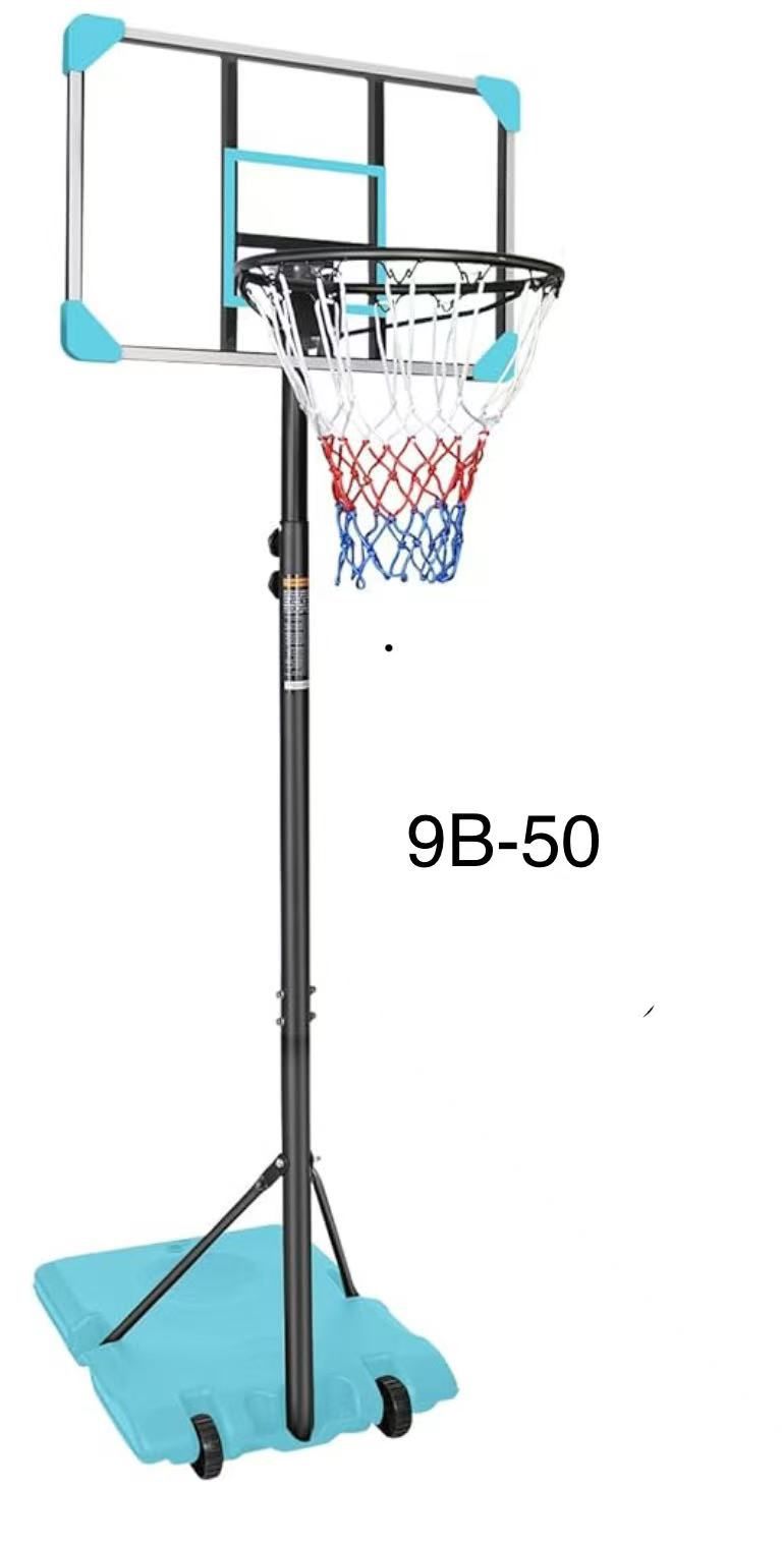 Portable Basketball Hoop with Height Adjustable 67"-84" Basketball System with 28" x 18" PC Backboard and Base,16" Rim for Kids and Adults (Blue)