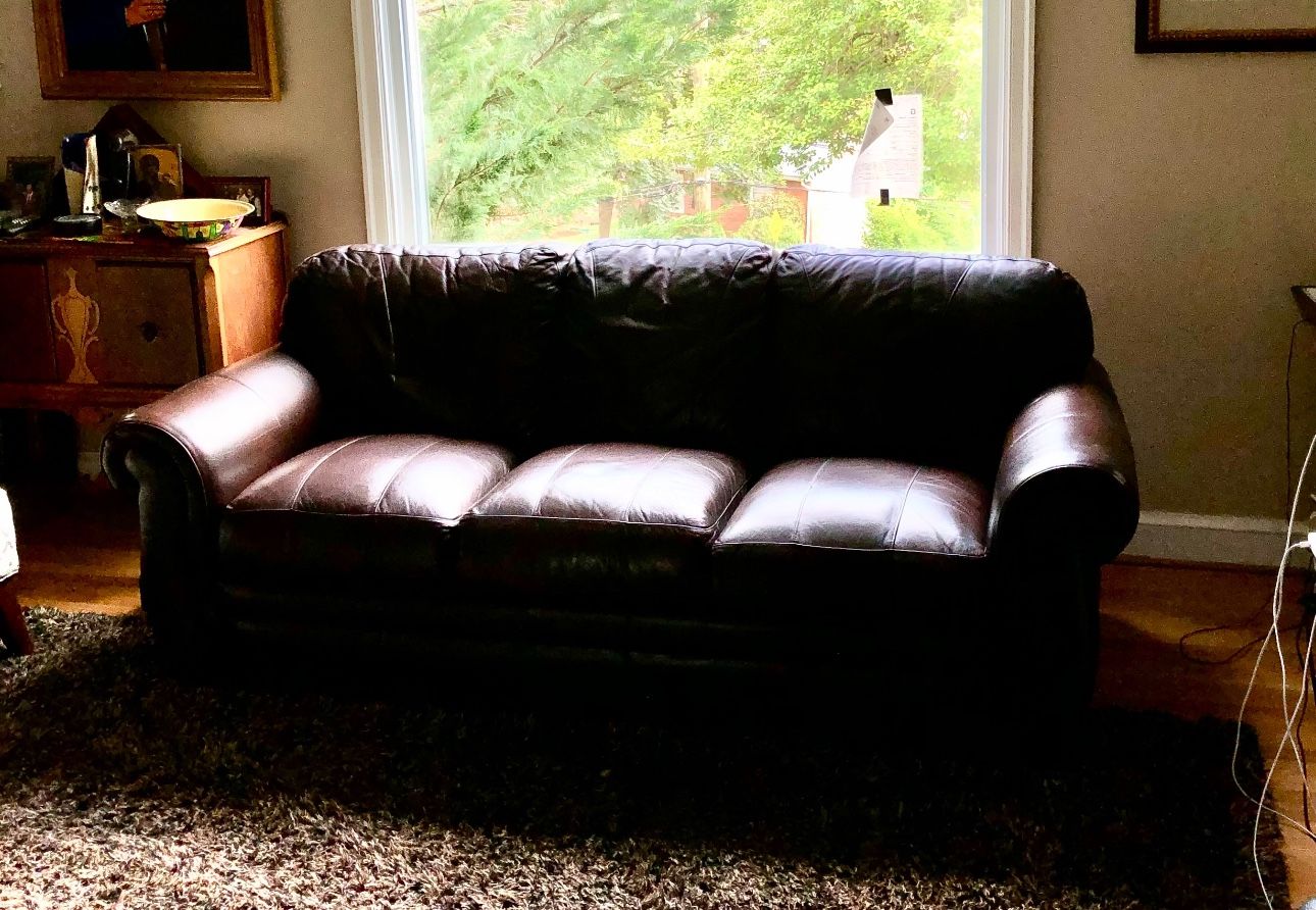 real leather sofa make offer