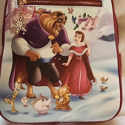 Loungefly Beauty and the Beast winter scene backpack 