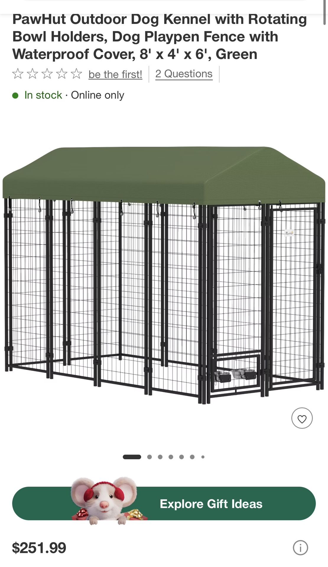 8 Foot X 4 1/2 Foot Dog House. Needs New Top Door Only Off Too Move