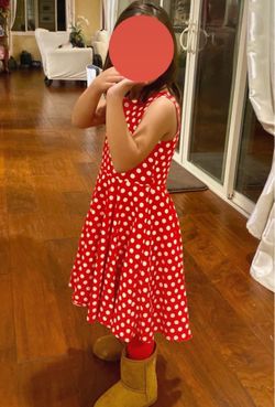 Girls Red Polka Dot Sleeveless Dress Size 8T