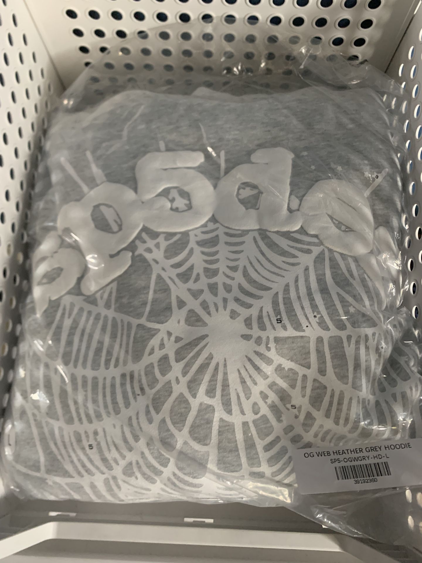 Fog Grey Sp5der Hoodie