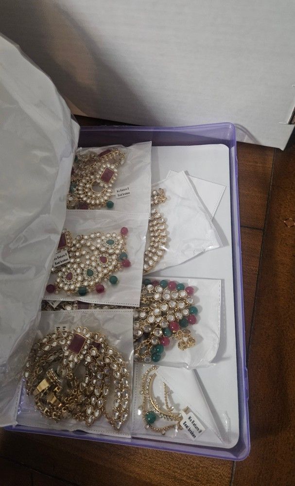Traditional Ethnic Indian Kundan Dulhan Bridal Jewellery Set for Women