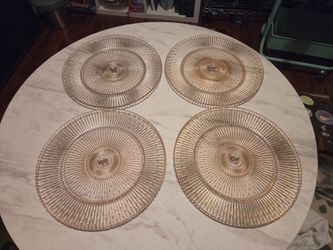 Set of 4 Bon Chef Glass Charger Plates