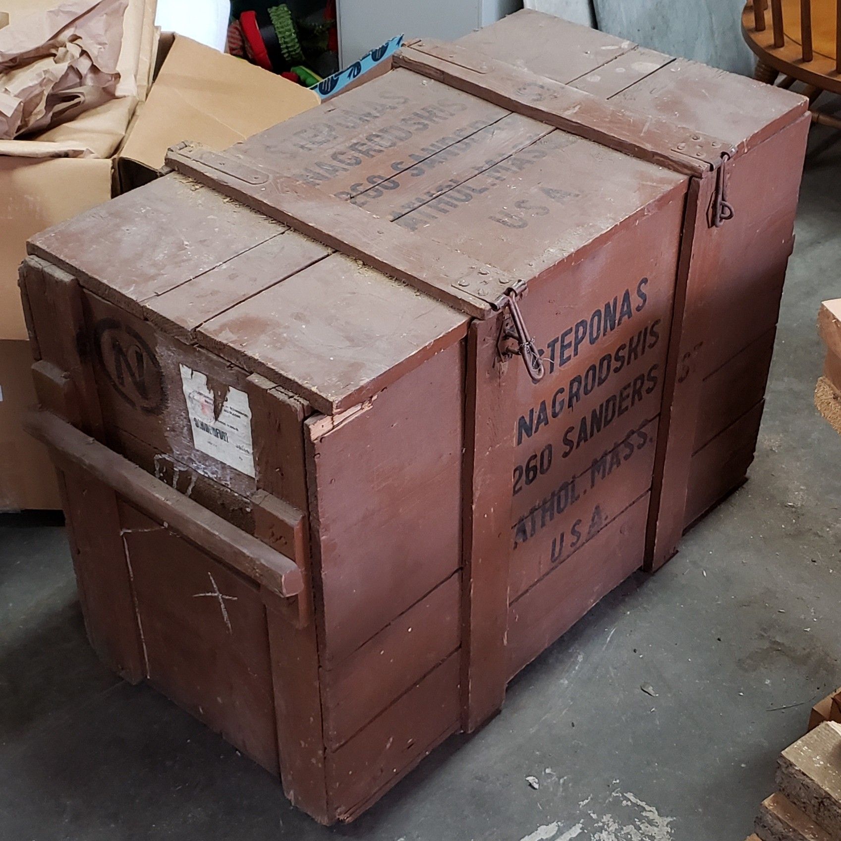 Vintage shipping crates, German shipping crate