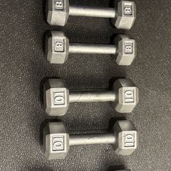 Cast Iron Hex Dumbbells 4 Begginers. 5s, 8s, 10s, 12s pounders. Brute 70#