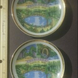 Blue Hole Castalia Ohio Souvenir Japan Ceramic Plate Lot Vintage Collectible