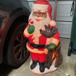 Santa Claus Blowmold Vintage  Yard Christmas Decoration Yard Art