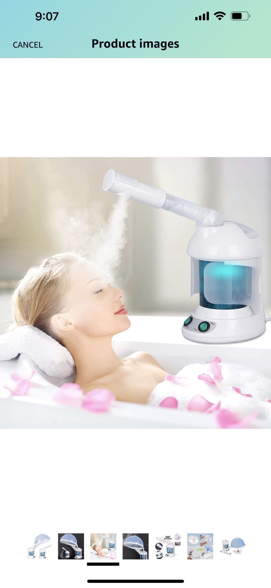 Zeny Portable 2 In 1 Hair and Facial Steamer with Bonnet Hood for Personal Home Use