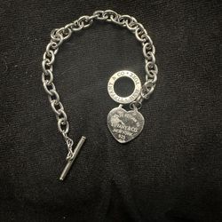 Tiffany Heart Toggle Charm Bracelet 