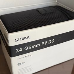 NEW Sigma 24-35mm f/2 DG HSM Art Lens for Canon EF Mount Full Frame Sealed