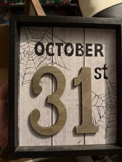 Halloween Sign wood Table Top Decor