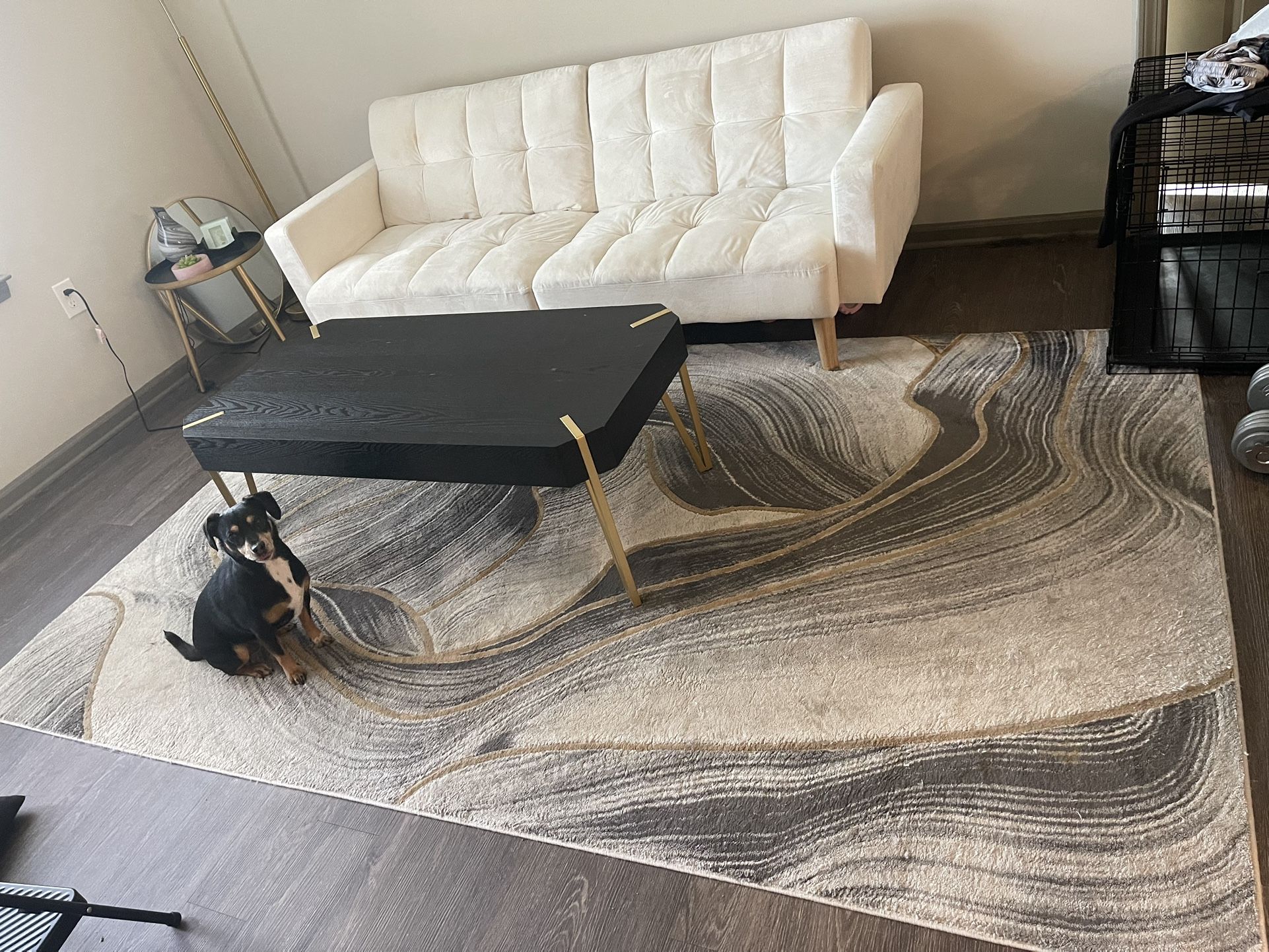 White Suede Futon Sofa