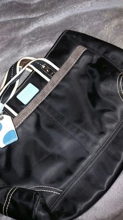 Coach black leather bag