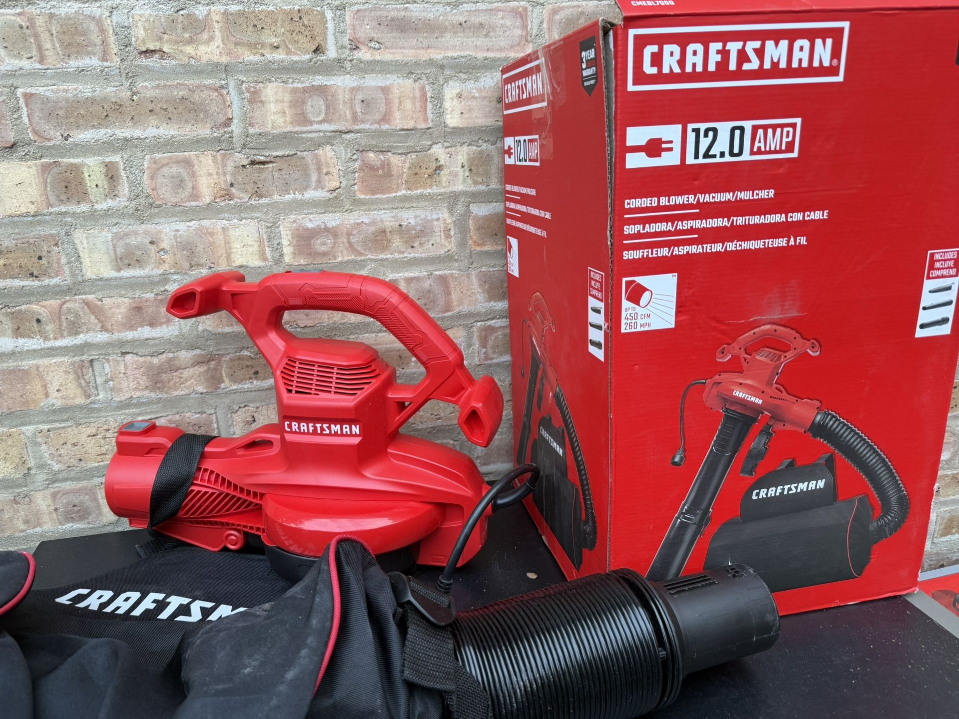 CRAFTSMAN 450-CFM 260-MPH Corded Electric Backpack Leaf Blower & Mulcher