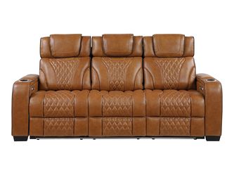 Whiselle Brown Power Double Reclining Sofa