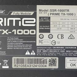 Seasonic PRIME TX-1000 1000W Fully Modular PSU — 80+ Titanium / Premium 