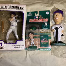 MLB Baseball Richie sexson Bobblehead,Luis Gonzalez statue and Jose Canseco toy