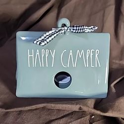Rae Dunn GRAY HAPPY CAMPER Tent Birdhouse by MAGENTA