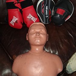Kids Adjustable Century Punching Dummy, Boxing Mitts, Gloves