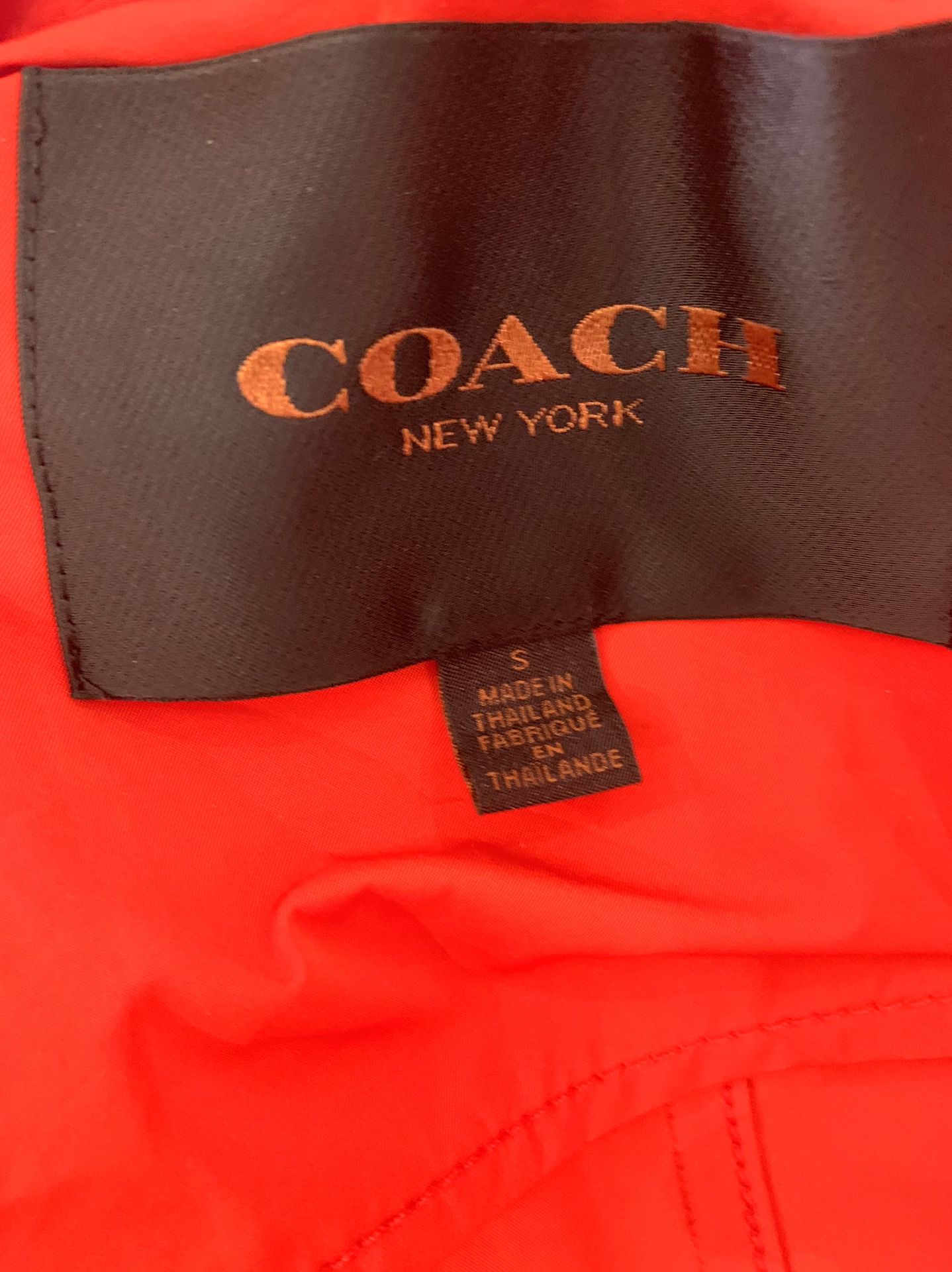Coach Raincoat Size Small Worn twice! Orangish Red