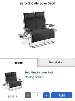Loveseat Zero Gravity 