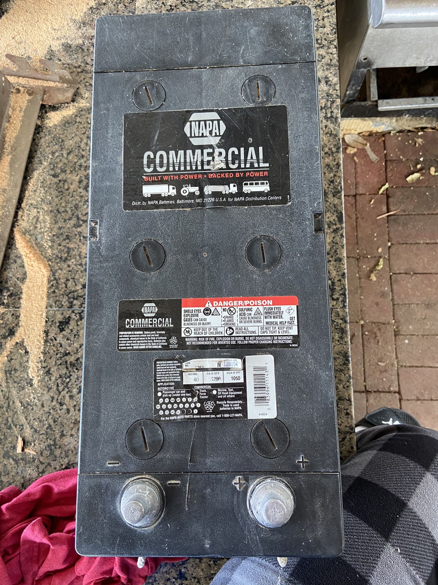 NAPA Commercial Battery BCI No. 4D 1050