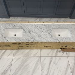 Brand New Double Sink Vanity Quartz Top
