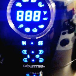 Beautiful Airfryer A Violet Blue/ Purple Front Bezel Chrome Handle Extra Wide 5 Quart With Internal Double Baskets! Brand New Works Awesome Look!