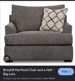 Blue Hartford Chair and Half with Ottoman