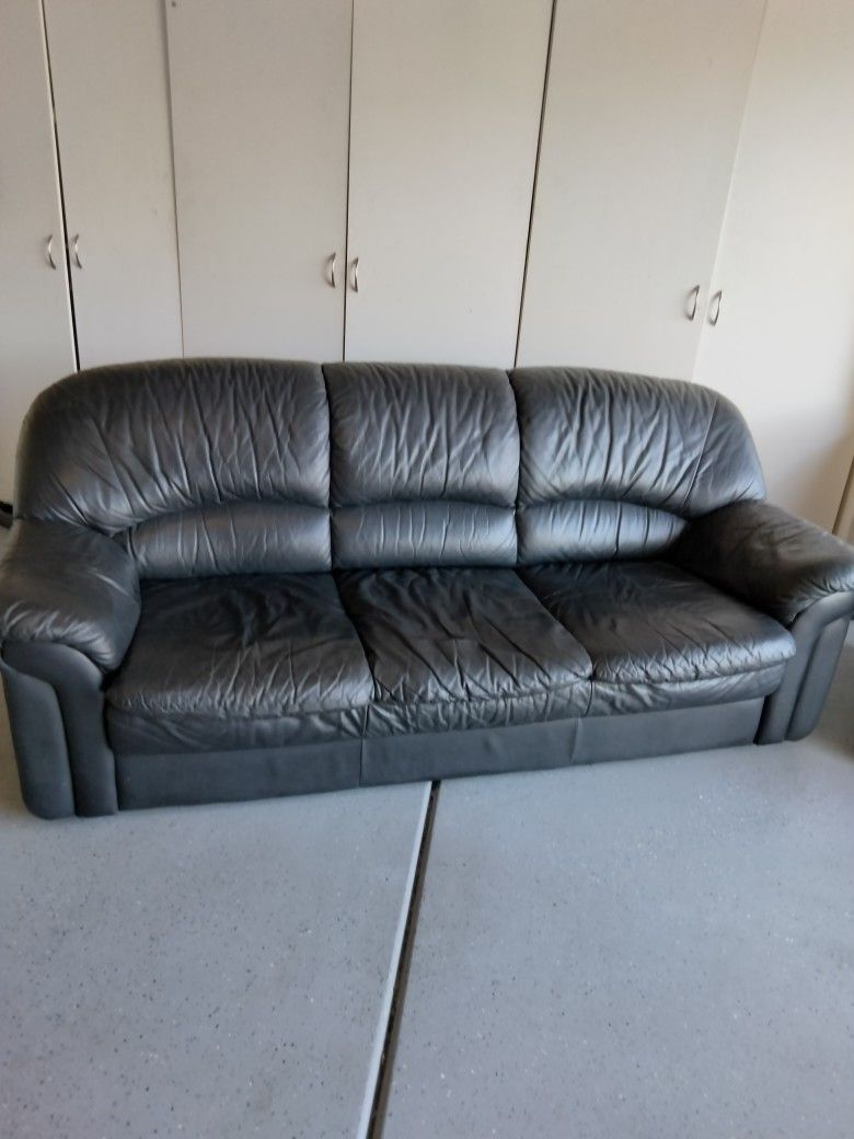 Set Of Genuine Italian Leather Sofa And Love Seat