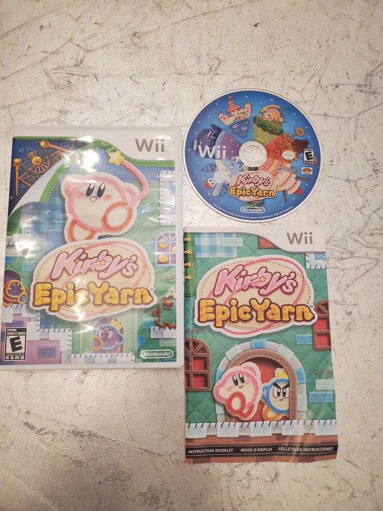 Kirby's Epic Yarn Nintendo Wii video game system With Manual