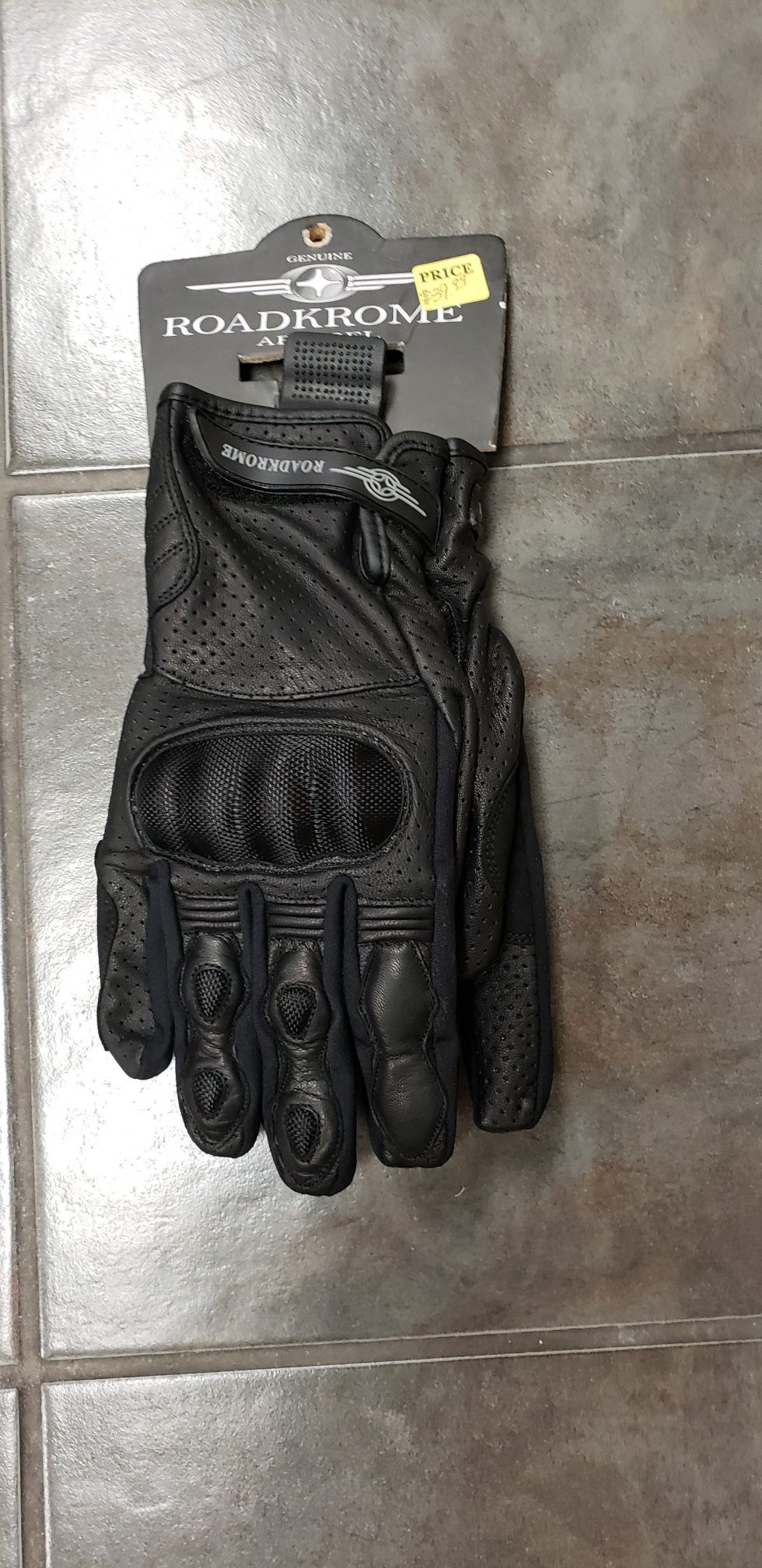 Leather Motorcycle Gloves black medium large extra large 2x 3x