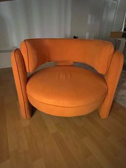 Orange accent chair