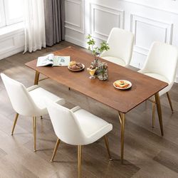NEW IN BOX 4 VELVET DINING CHAIRS CREAM IVORY OFF WHITE