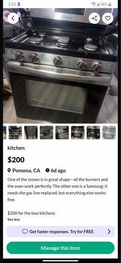 Samsung stove. GE stove and Samsung microwave oven