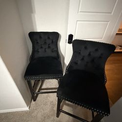 Black Bar Stools 4 Chairs 