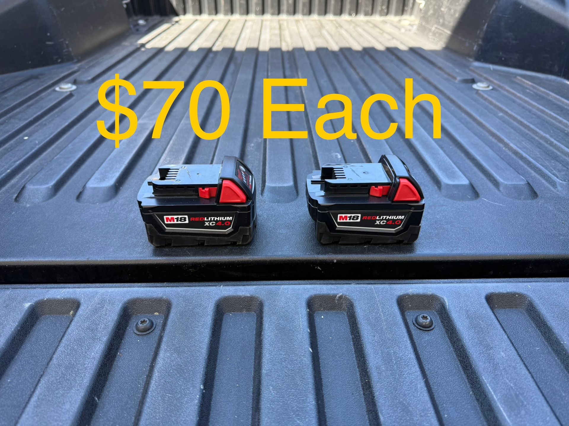 Milwaukee M18 18-Volt 4.0 Ah Lithium-Ion XC Extended Capacity Battery **$70 Each**