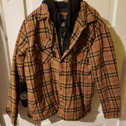 Berkley Jensen hooded flannel with lining

