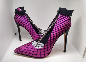 Privileged Pink Mesh Stiletto Heels Sz7 