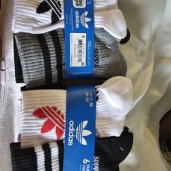 Adidas 6-Pair Crew Socks, Size 2Y-5Y