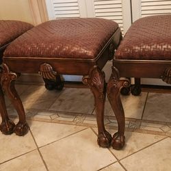 Amazing Theodore Alexander Foot Stool/Ottoman --Weaved Leather-Claw Ball Feet-3 Available $400 Each