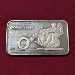 Silver .999 Bar 1oz. Credit Suisse Motorcycles 1973 Vintage 